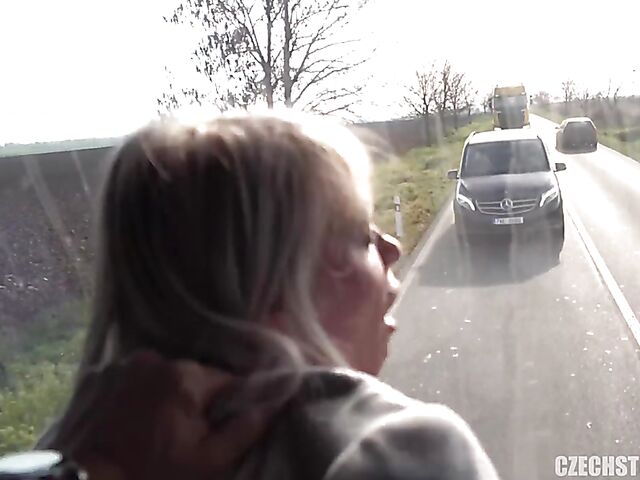 Bus public tits flashing and blowjob with cash-hungry milfs