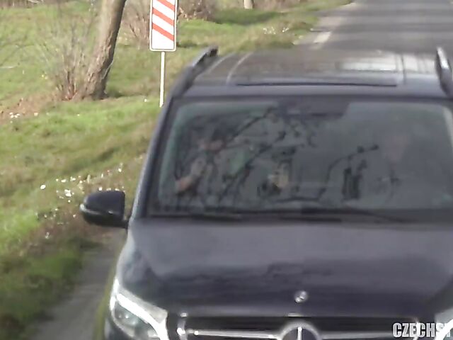 Bus public tits flashing and blowjob with cash-hungry milfs