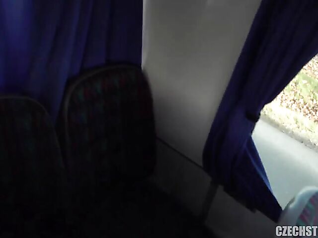 Bus public tits flashing and blowjob with cash-hungry milfs