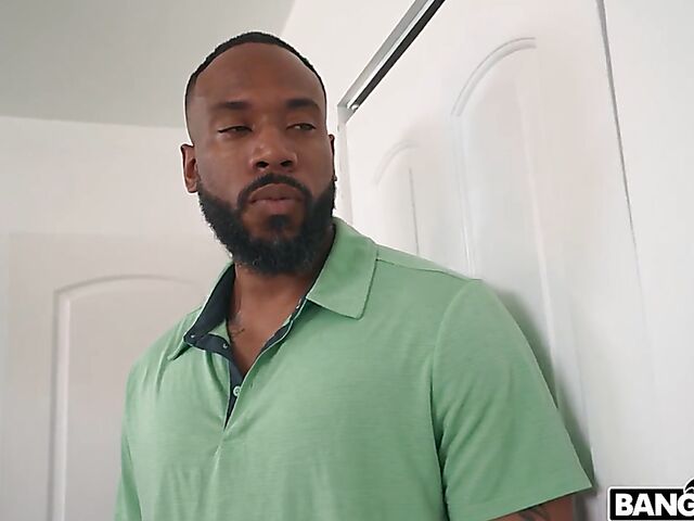 Daphne - Short hair ebony with a big booty gets oiled and fucked after shower