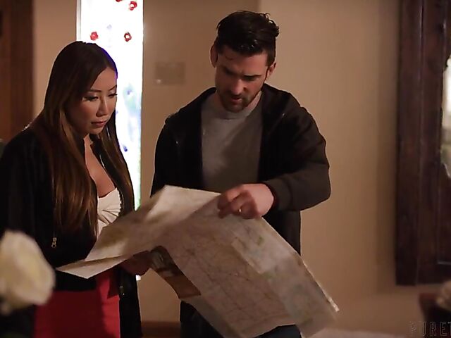 Nicole Doshi gets her shaved asian pussy fucked and fingered by Tommy Pistol