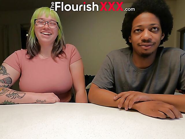 Chubby busty slut with glasses Olivia Raine loves it interracial