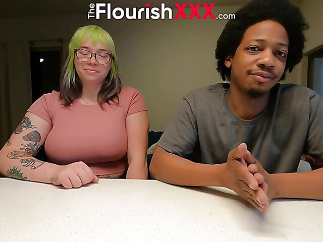 Chubby busty slut with glasses Olivia Raine loves it interracial