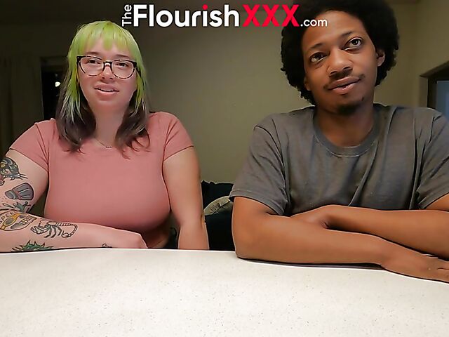 Chubby busty slut with glasses Olivia Raine loves it interracial