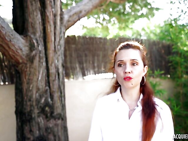 32-year-old slim redhead MILF Kira doing her job well