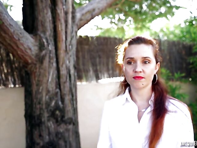 32-year-old slim redhead MILF Kira doing her job well