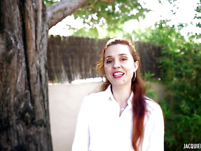 32-year-old slim redhead MILF Kira doing her job well