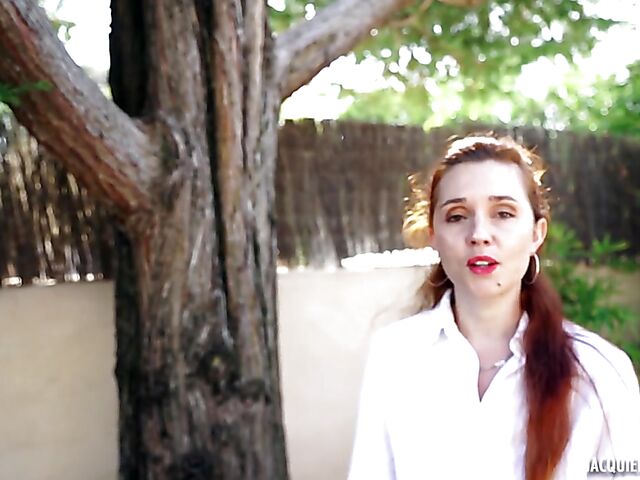 32-year-old slim redhead MILF Kira doing her job well