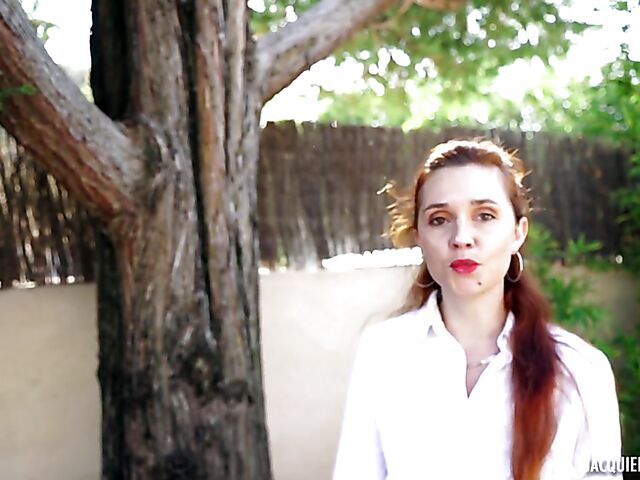 32-year-old slim redhead MILF Kira doing her job well