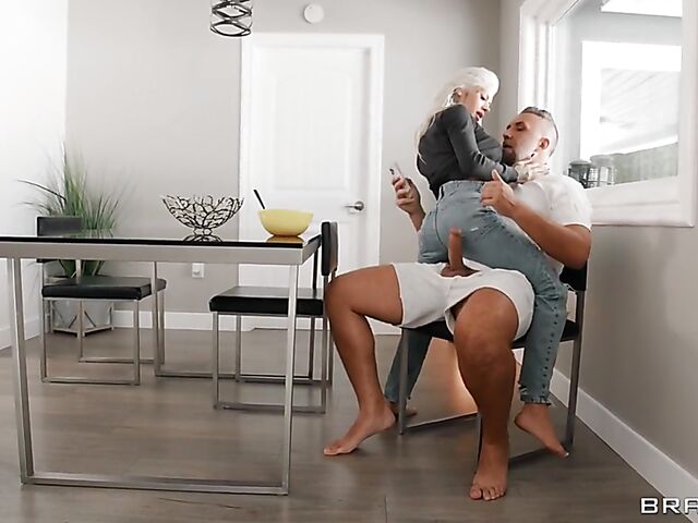 Tattooed blonde with big fake tits Chantal Danielle needs Keiran Lee's cock so bad