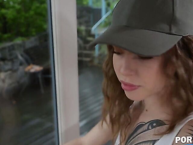 Two cocks same time for tattooed cleaning girl Eden Ivy