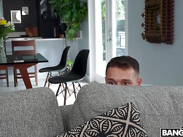 Tattoo-covered XWife Karen makes her dirty neighbor happy with her big tits and big ass