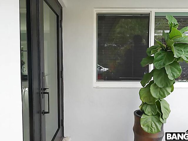 Tattoo-covered XWife Karen makes her dirty neighbor happy with her big tits and big ass