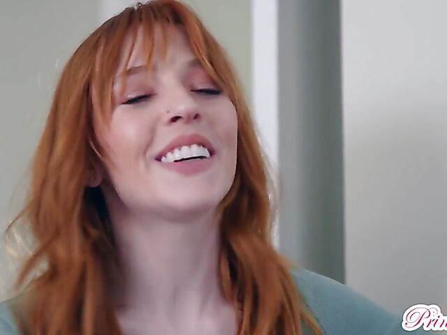 Young redhead with tiny tits Madi Collins is horny too