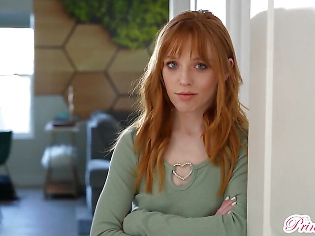 Young redhead with tiny tits Madi Collins is horny too