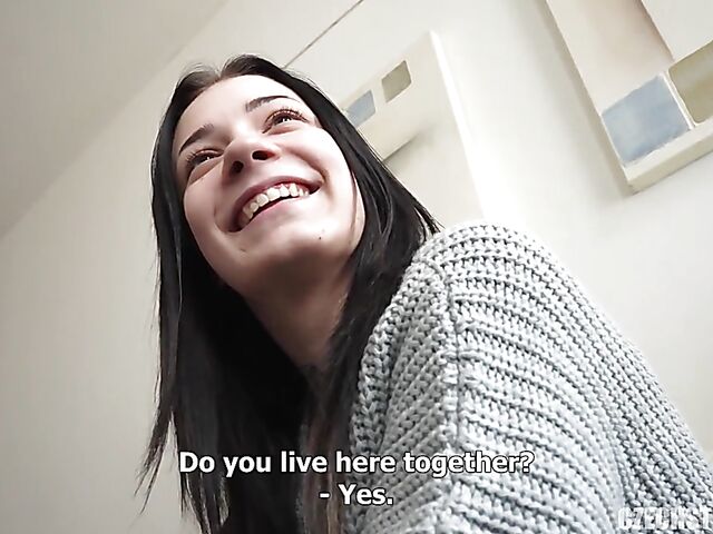 POV fuck for money with smoking Czech brunette Veronica