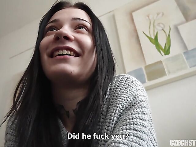 POV fuck for money with smoking Czech brunette Veronica