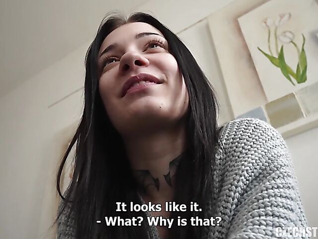 POV fuck for money with smoking Czech brunette Veronica