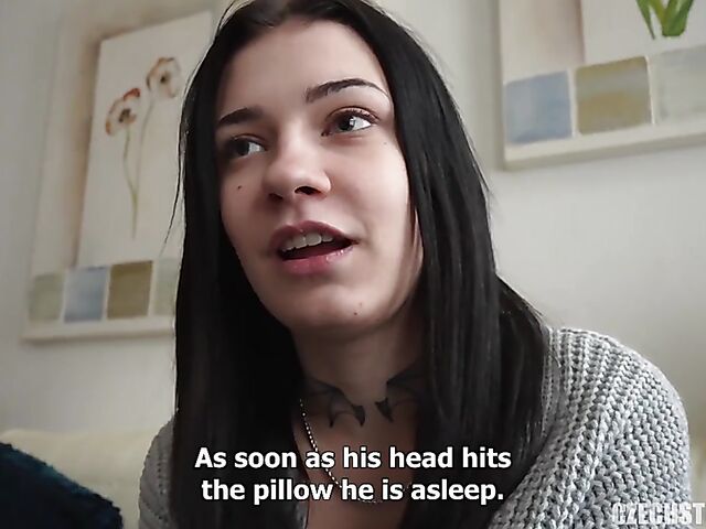 POV fuck for money with smoking Czech brunette Veronica