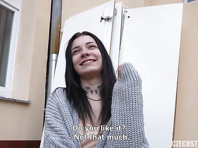 POV fuck for money with smoking Czech brunette Veronica