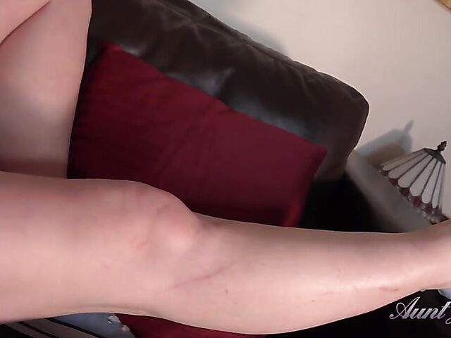 Mature brunette in a mini skirt Kjirsten masturbates while cleaning the room