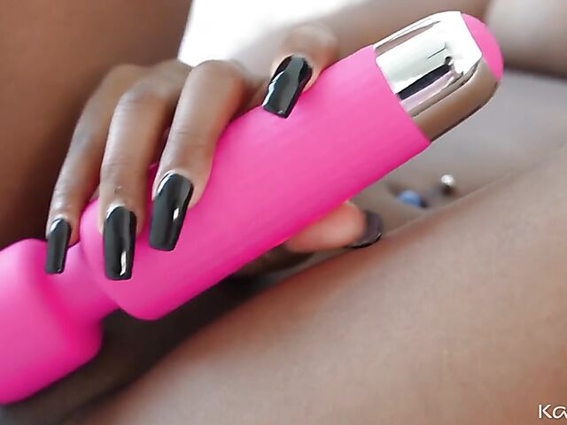 Angel Sins - Ebony masturbating with toys in the morning