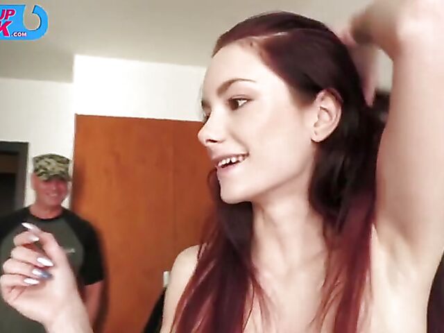 DP gangbang in the morning with skinny teen Liz Ocean