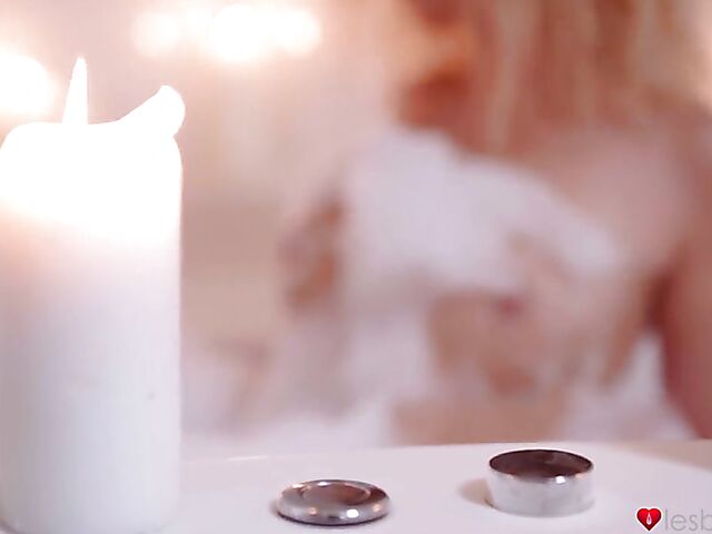 Blonde lesbians Isabella De Laa and Musa Martina can't stop licking each other's shaved pussies