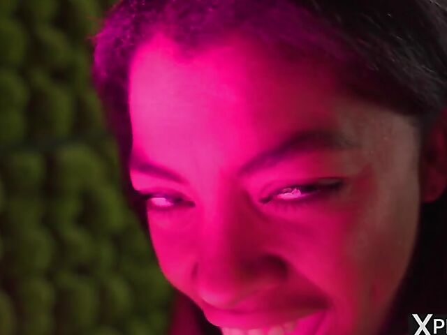 Ball gagged submissive dark skin babe Sofi Vega gets used in the bathtub