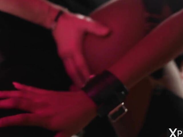 Ball gagged submissive dark skin babe Sofi Vega gets used in the bathtub