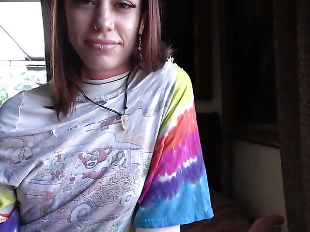 Pierced teen braces fuck in POV featuring Laya Rae