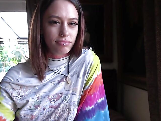 Pierced teen braces fuck in POV featuring Laya Rae