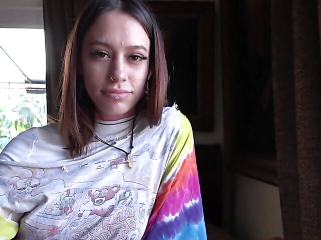 Pierced teen braces fuck in POV featuring Laya Rae