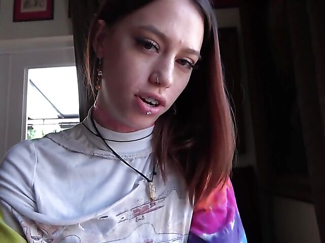 Pierced teen braces fuck in POV featuring Laya Rae