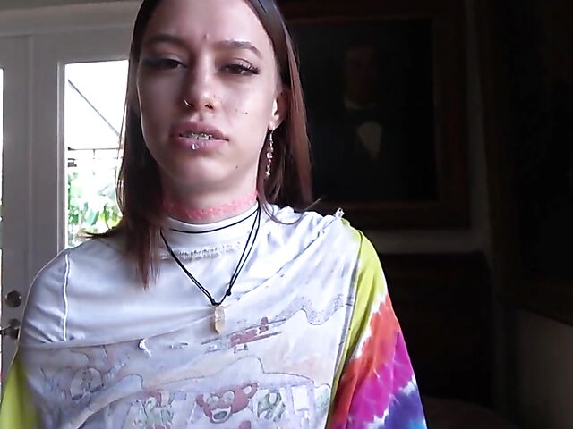 Pierced teen braces fuck in POV featuring Laya Rae