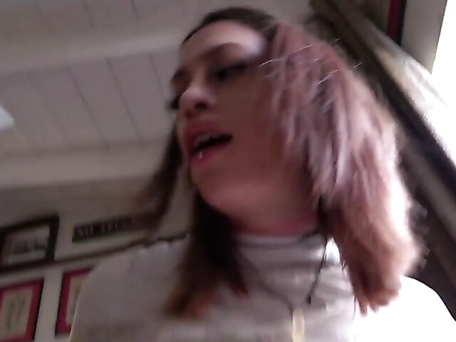 Pierced teen braces fuck in POV featuring Laya Rae