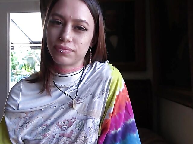 Pierced teen braces fuck in POV featuring Laya Rae