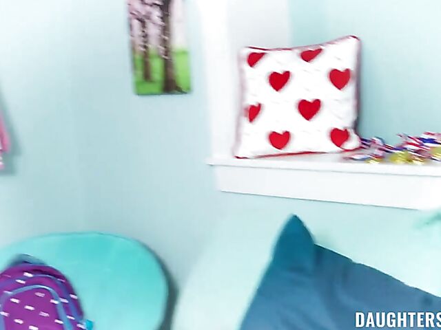 Daughter and dad roleplay foursome with Chloe Temple and Freya Von Doom