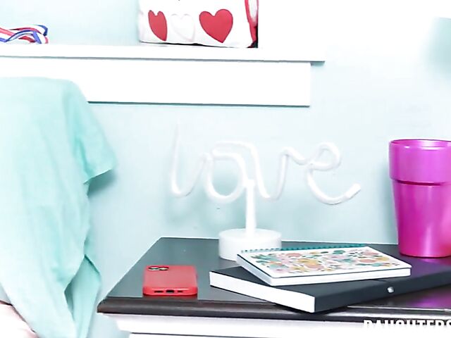 Daughter and dad roleplay foursome with Chloe Temple and Freya Von Doom