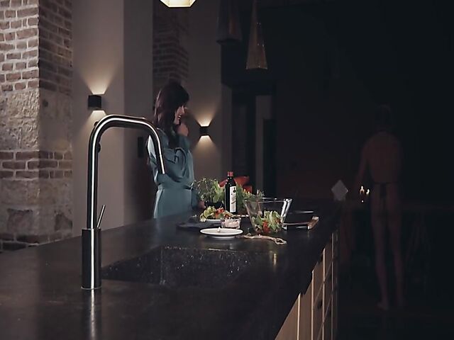 Sensual kitchen sex with meat lover Asha Heart