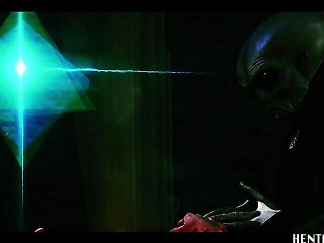 Alien sex with helpless Haneen who gets her shaved pussy filled