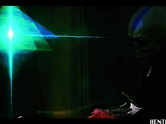 Alien sex with helpless Haneen who gets her shaved pussy filled