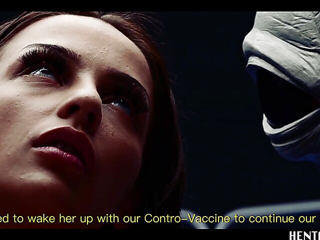 Alien sex with helpless Haneen who gets her shaved pussy filled