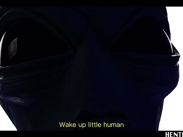 Alien sex with helpless Haneen who gets her shaved pussy filled