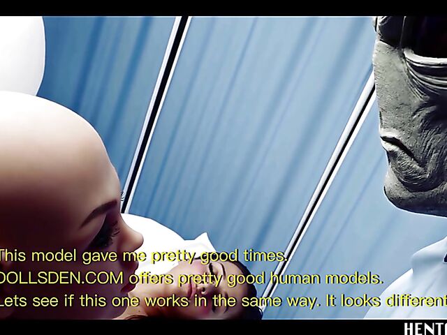 Alien sex with helpless Haneen who gets her shaved pussy filled