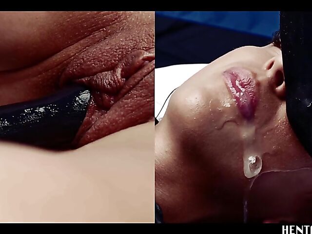 Alien sex with helpless Haneen who gets her shaved pussy filled