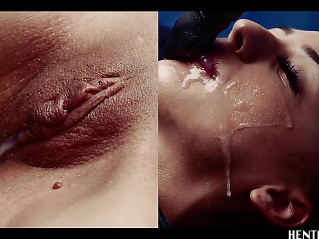 Alien sex with helpless Haneen who gets her shaved pussy filled