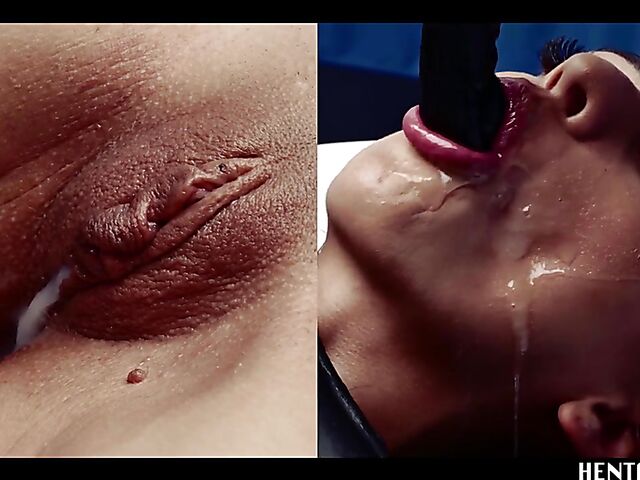 Alien sex with helpless Haneen who gets her shaved pussy filled