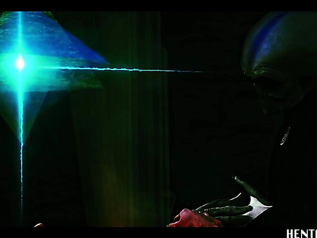 Alien sex with helpless Haneen who gets her shaved pussy filled