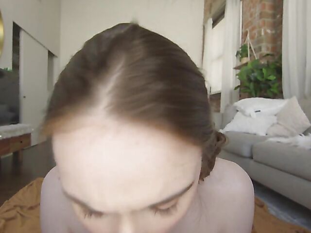 POV blow job, rim job and facial with pale skin angel Hazel Moore